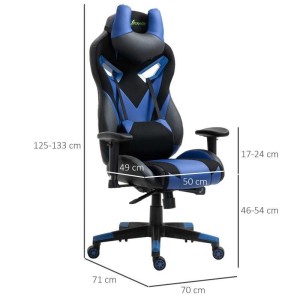 Silla Gaming URUS, en Tela y Piel, Negra y Azul