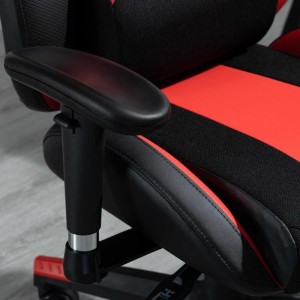 Silla Gaming URUS, en Tela y Piel, Negra y Azul