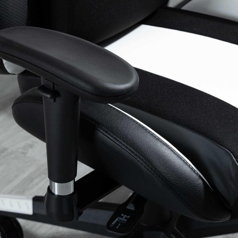 Silla Gaming URUS, en Tela y Piel, Negra y Azul