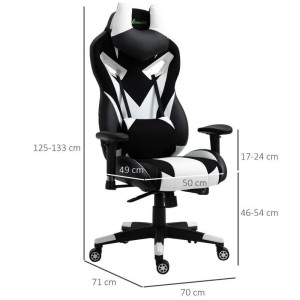 Silla Gaming URUS, en Tela y Piel, Negra y Azul