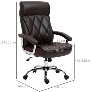 Sillón de Oficina BENITO en Piel Marrón