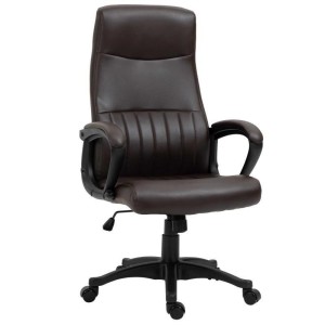 Sillón de Oficina MALDON, Elegante Diseño, en Piel Color Negro