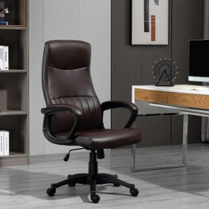 Sillón de Oficina MALDON, Elegante Diseño, en Piel Color Negro