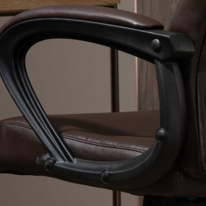 Sillón de Oficina MALDON, Elegante Diseño, en Piel Color Negro