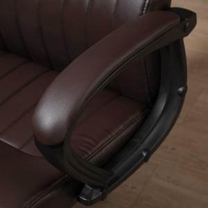 Sillón de Oficina MALDON, Elegante Diseño, en Piel Color Negro
