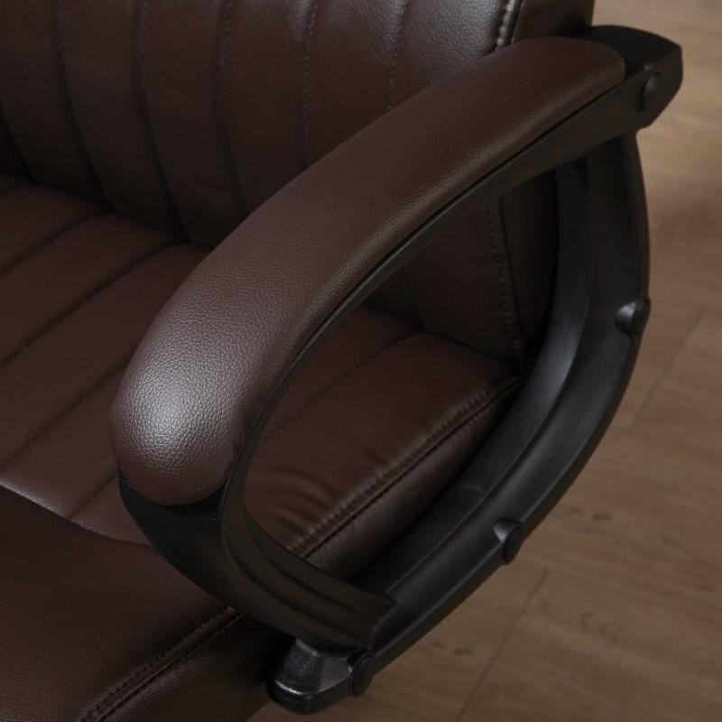 Sillón de Oficina MALDON, Elegante Diseño, Gran Acolchado, en Piel Color Negro