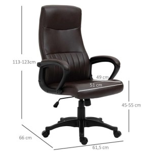 Sillón de Oficina MALDON, Elegante Diseño, en Piel Color Negro