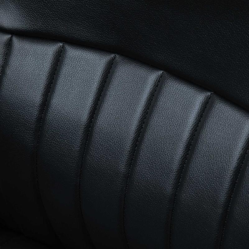 Sillón de Oficina MALDON, Elegante Diseño, en Piel Color Negro