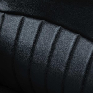 Sillón de Oficina MALDON, Elegante Diseño, en Piel Color Negro