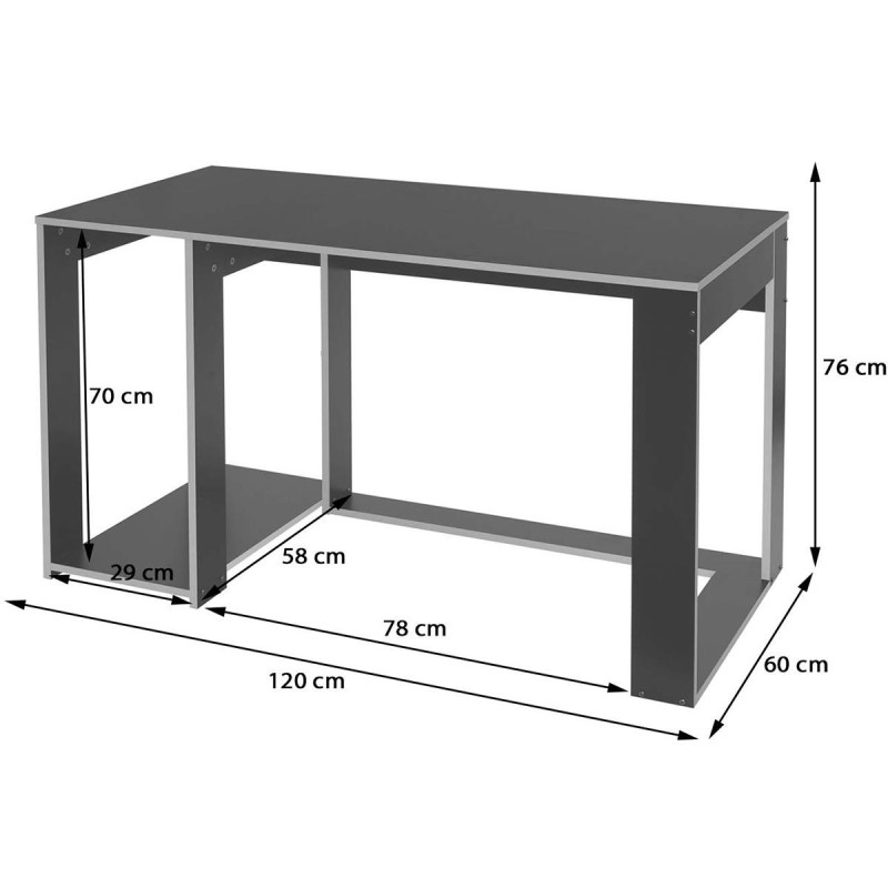 Mesa Gaming RODES, Dimensiones 120x60x76cm, Color Negro y Rojo