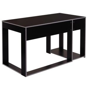 Mesa Gaming RODES, Dimensiones 120x60x76cm, Color Negro y Rojo