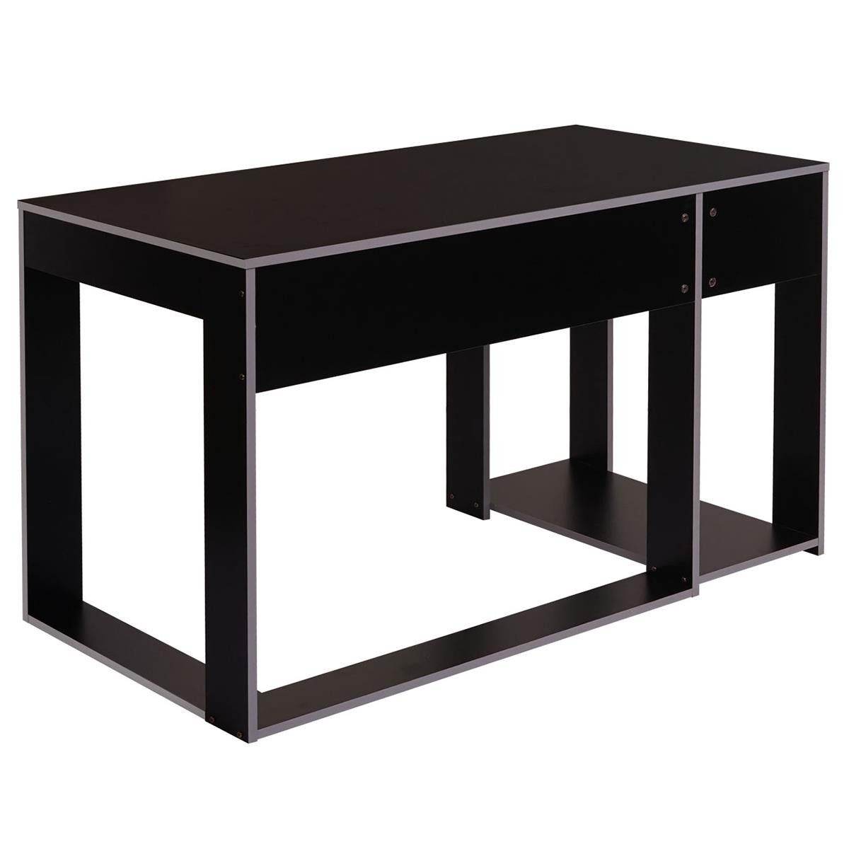 Mesa Gaming RODES, 120x60x76cm, con Soporte para CPU, color Negro y Rojo