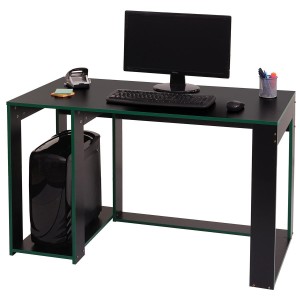 Mesa Gaming RODES, Dimensiones 120x60x76cm, Color Negro y Rojo