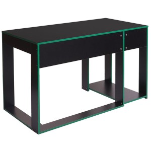 Mesa Gaming RODES, Dimensiones 120x60x76cm, Color Negro y Rojo