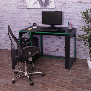 Mesa Gaming RODES, Dimensiones 120x60x76cm, Color Negro y Rojo