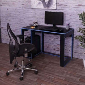 Mesa Gaming RODES, Dimensiones 120x60x76cm, Color Negro y Rojo