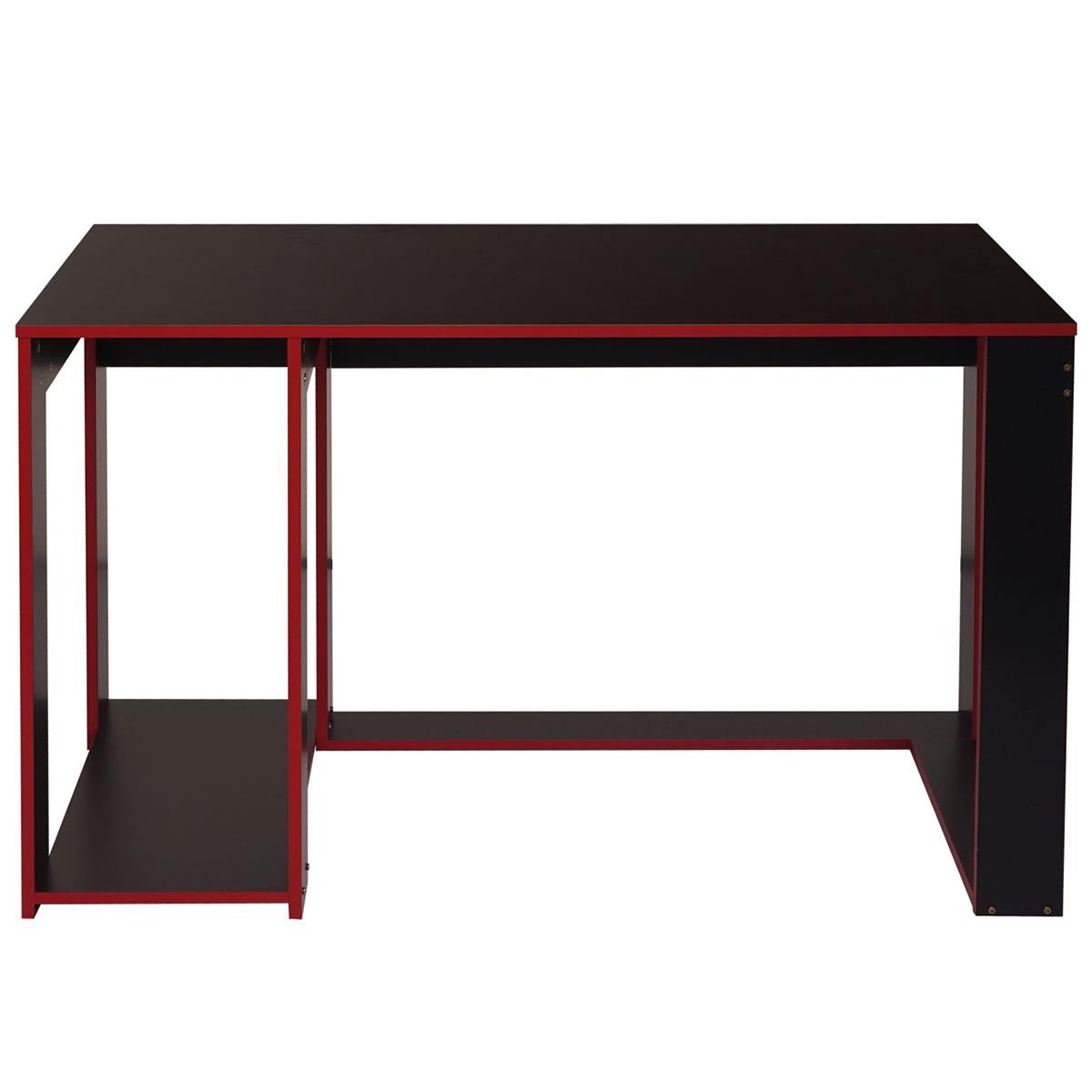Mesa Gaming RODES, 120x60x76cm, con Soporte para CPU, color Negro y Rojo