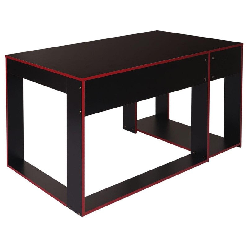 Mesa Gaming RODES, Dimensiones 120x60x76cm, Color Negro y Rojo