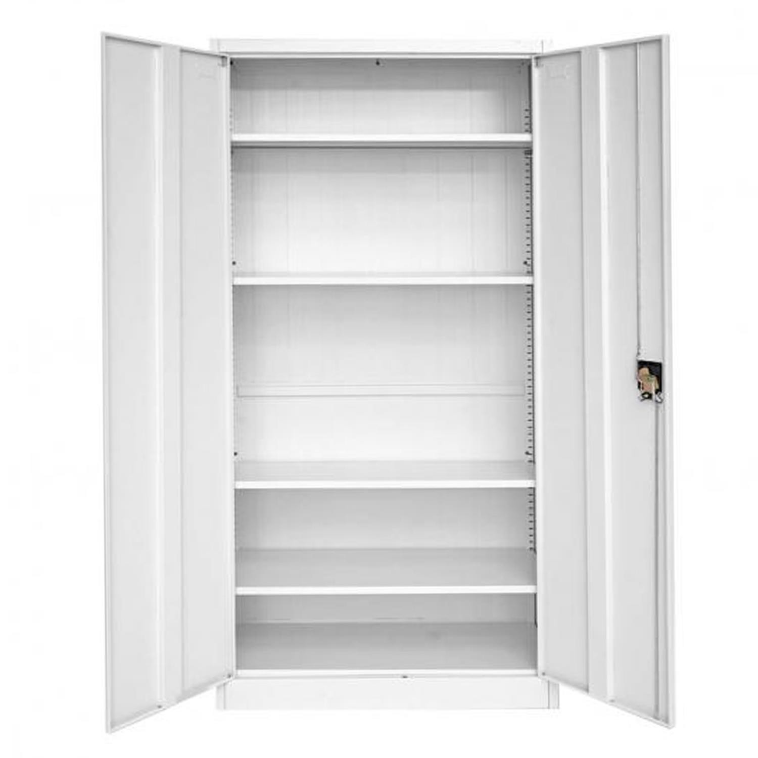 Armario DENZEL, 185x90x40 cm, 2 puertas, en Acero color Blanco