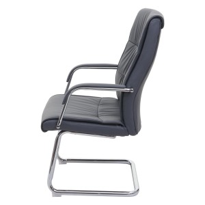 Lote de 2 Sillas de Confidente CAROL PLUS en Piel color Negro