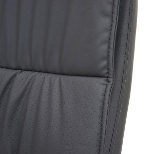 Lote de 2 Sillas de Confidente CAROL PLUS en Piel color Negro