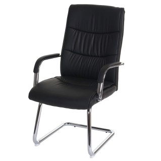 Lote de 2 Sillas de Confidente CAROL PLUS en Piel color Negro 2