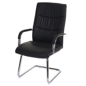 Lote de 2 Sillas de Confidente CAROL PLUS en Piel color Negro
