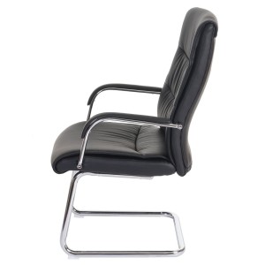Lote de 2 Sillas de Confidente CAROL PLUS en Piel color Negro
