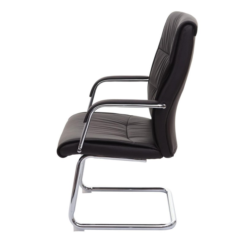 Lote de 2 Sillas de Confidente CAROL PLUS en Piel color Negro