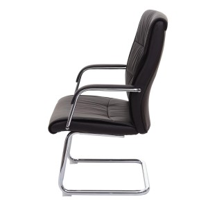 Lote de 2 Sillas de Confidente CAROL PLUS en Piel color Negro