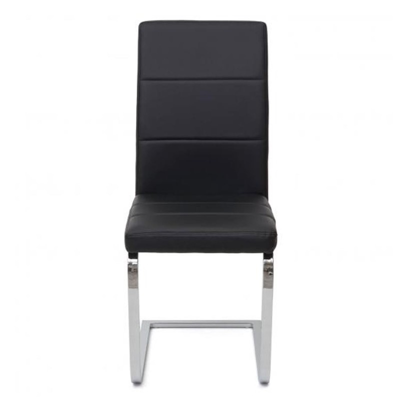 Lote 2 Sillas de Confidente VERMONT en Piel color Negro