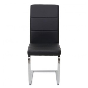Lote 2 Sillas de Confidente VERMONT en Piel color Negro