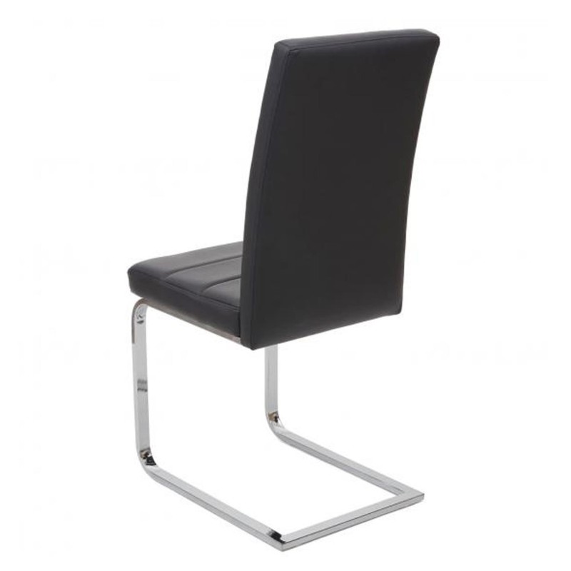 Lote 2 Sillas de Confidente VERMONT en Piel color Negro