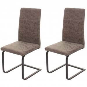 Lote 2 Sillas de Confidente VERMONT en Piel color Negro