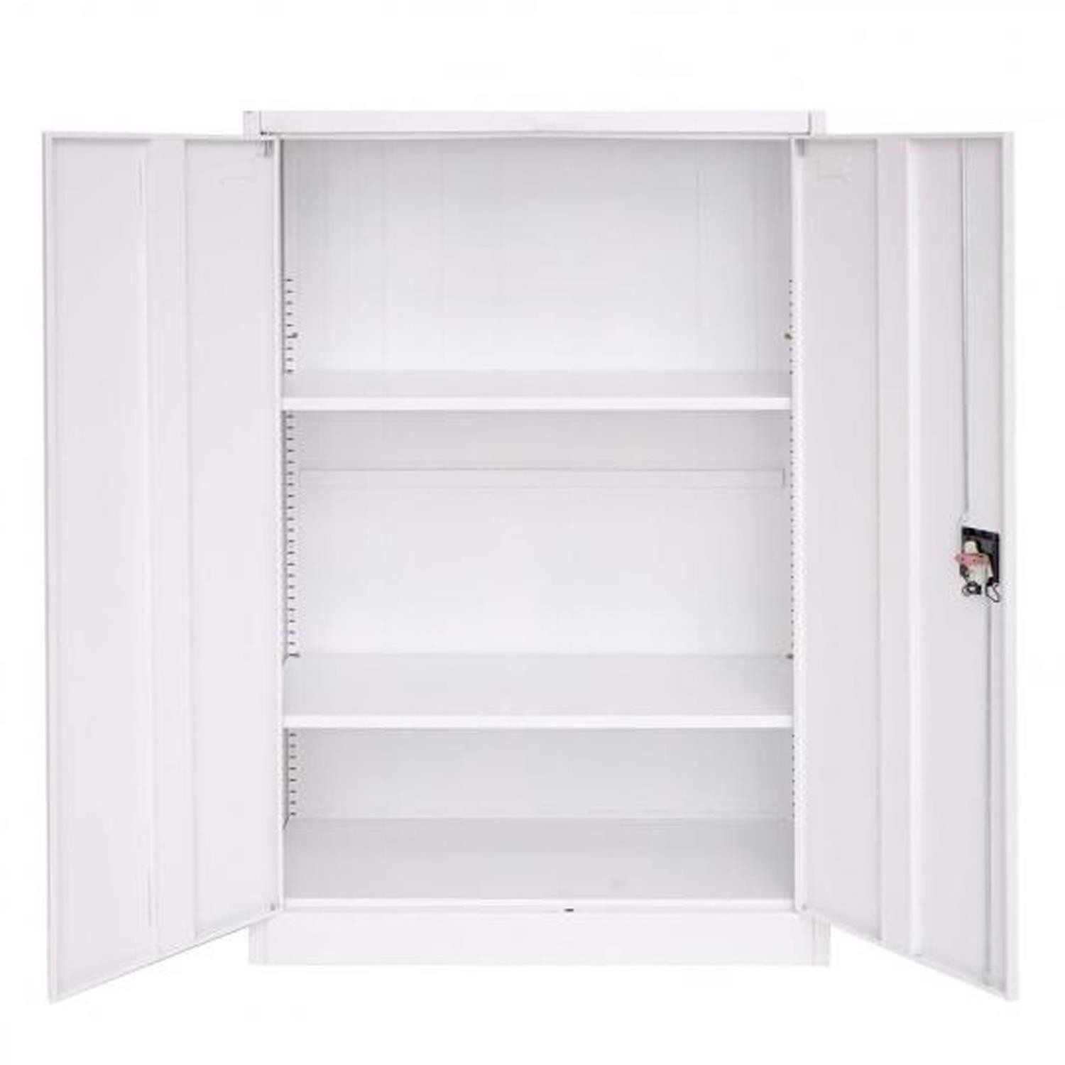 Armario SASKI, 140x90x40 cm, 2 puertas, en Acero color Blanco
