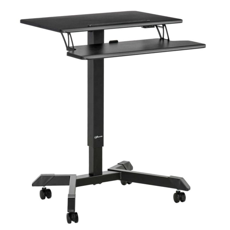 Mesa de Ordenador PARKER, totalmente ajustable y con altura regulable, en madera color negro