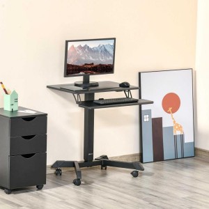 Mesa de Ordenador PARKER, totalmente ajustable y con altura regulable, en madera color negro