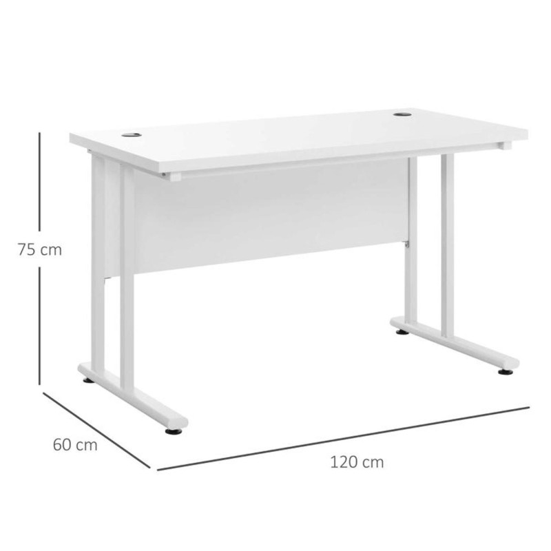 Mesa de Oficina MADAGASCAR, 120x60x75 cm, en Madera color Blanco