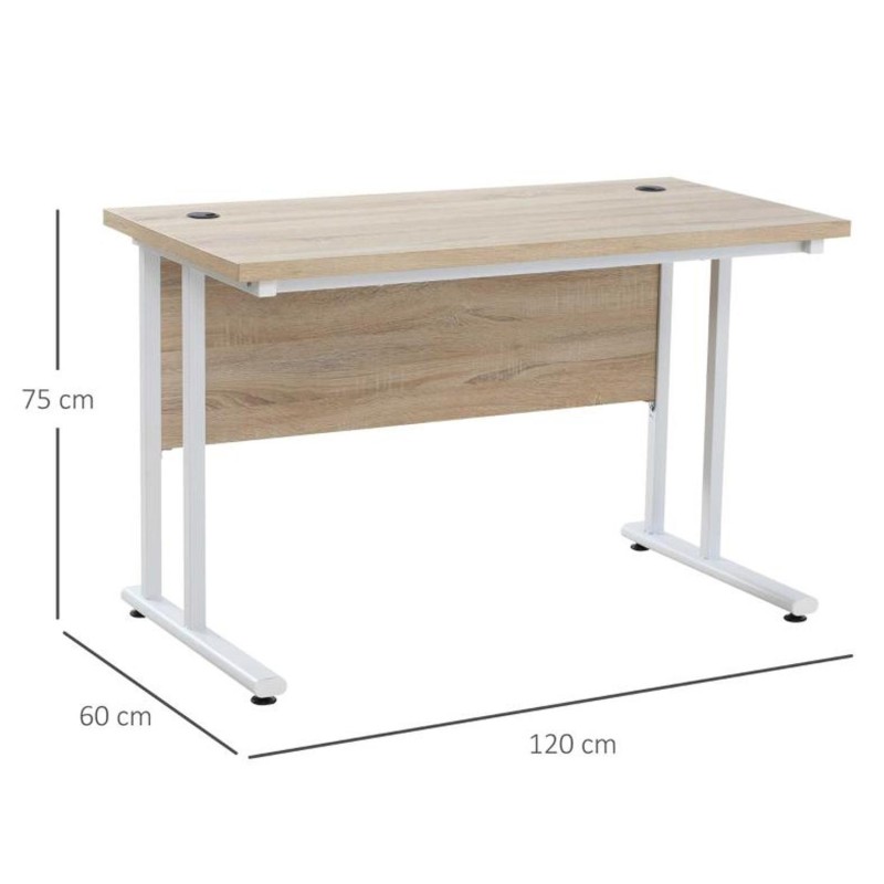 Mesa de Oficina MADAGASCAR, 120x60x75 cm, en Madera color Blanco