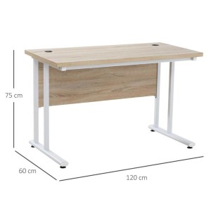 Mesa de Oficina MADAGASCAR, 120x60x75 cm, en Madera color Blanco