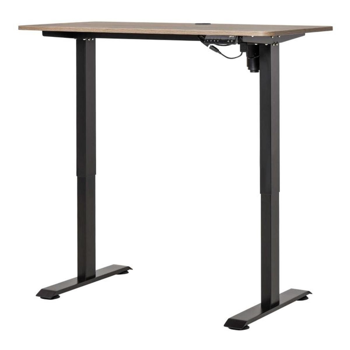 Mesa de Ordenador NAIROBI, 120x60x72-116 cm, Altura Regulable, en Madera color Teka