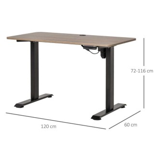 Mesa de Ordenador NAIROBI, Con altura regulable, en Madera color Teca 2