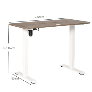 Mesa de Ordenador NAIROBI, Con altura regulable, en Madera color Teca