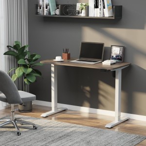 Mesa de Ordenador NAIROBI, Con altura regulable, en Madera color Teca