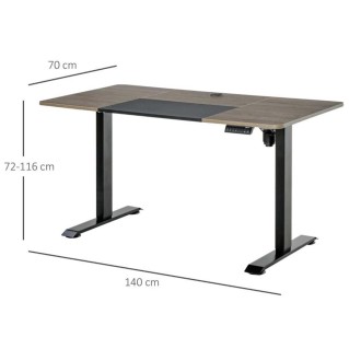 Mesa de Ordenador NAIROBI PLUS, Con altura regulable, en Madera color Teca 2