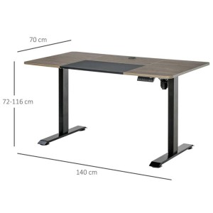 Mesa de Ordenador NAIROBI PLUS, Con altura regulable, en Madera color Teca