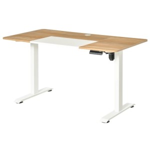 Mesa de Ordenador NAIROBI PLUS, Con altura regulable, en Madera color Teca