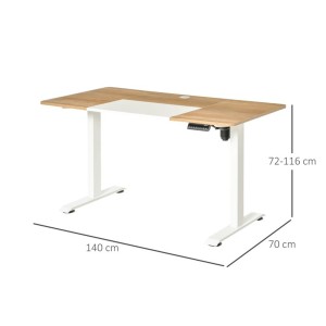 Mesa de Ordenador NAIROBI PLUS, Con altura regulable, en Madera color Teca