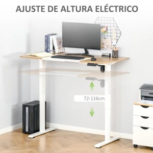 Mesa de Ordenador NAIROBI PLUS, Con altura regulable, en Madera color Teca