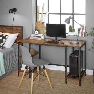 Mesa de ordenador YAMA, moderno diseño, en metal y madera color Marrón